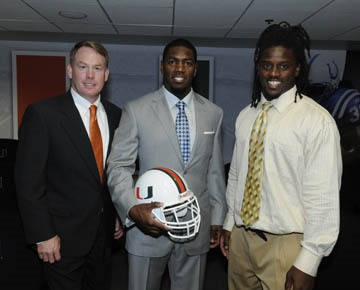 AD Shawn Eichorst, Vilma and senior linebacker Sean Spence.