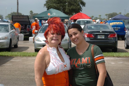 University of Miami Hurricane fans enjoy tailgating before a game against the North Carolina Tar Heels at Sun Life Stadium on October 13, 2012.  Photo...