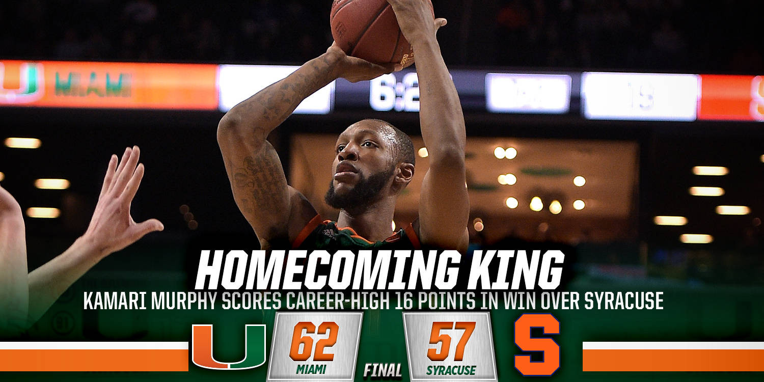 Murphy's Career-High 16 Leads Miami Past Cuse