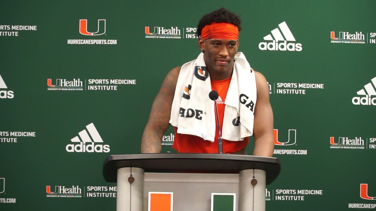 Brevin Jordan Postgame Presser | Miami vs. Virginia Tech | 10.05.19