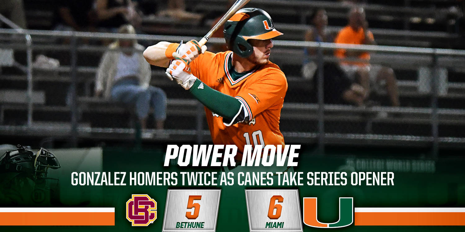 Gonzalez Powers Miami to 6-5 Win Over Wildcats