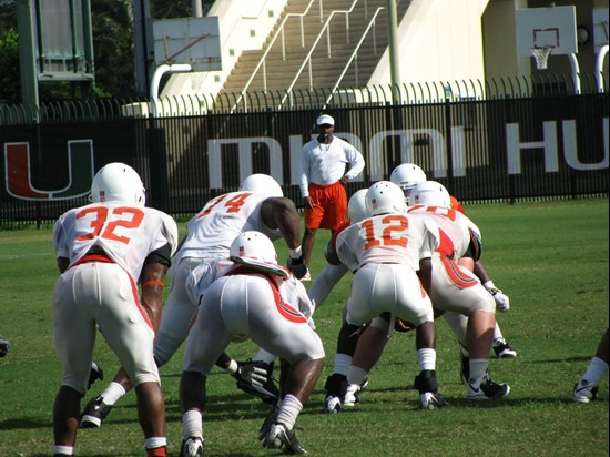 Hurricanes working in full team drills at practice Monday morning at the Greentree Practice Fields.