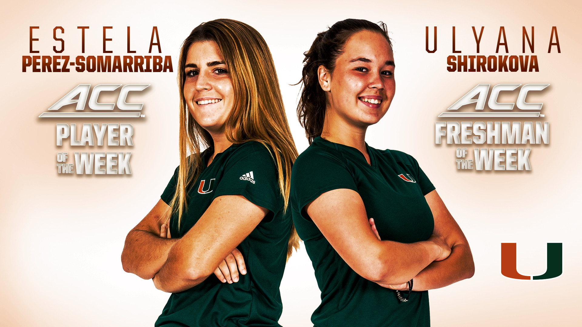 Perez-Somarriba, Shirokova Sweep ACC Weekly Honors