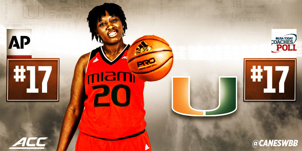 @CanesWBB Ranked No. 17 in Both Major Polls