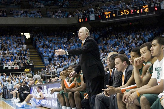The University of Miami Hurricanes faced the University of North Carolina Tar Heels on Tuesday, January 10, 2012 in the Dean E. Smith Center in Chapel...