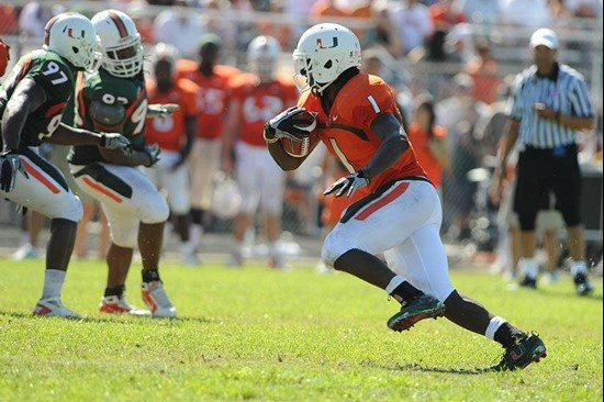 Storm Johnson - 2011 Miami Hurricanes Spring Football @ Spanish River High School