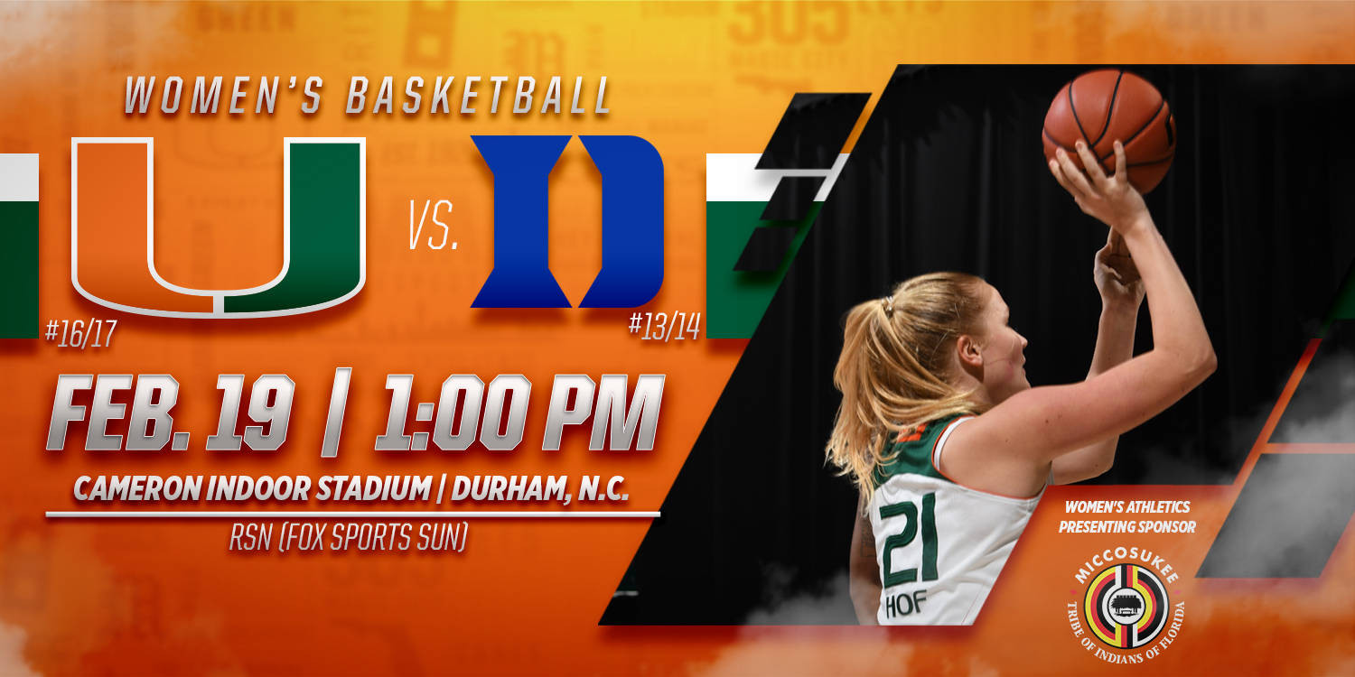 @CanesWBB Set for Top-20 Matchup at No. 13/14 Duke