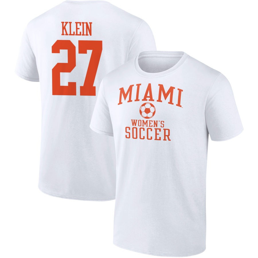 Men's Fanatics Branded White Miami Hurricanes Women's Soccer Pick-A-Player NIL Gameday Tradition T-Shirt