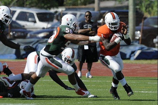 Lamar Miller. 2011 Miami Hurricanes Spring Football @ Traz-Powell