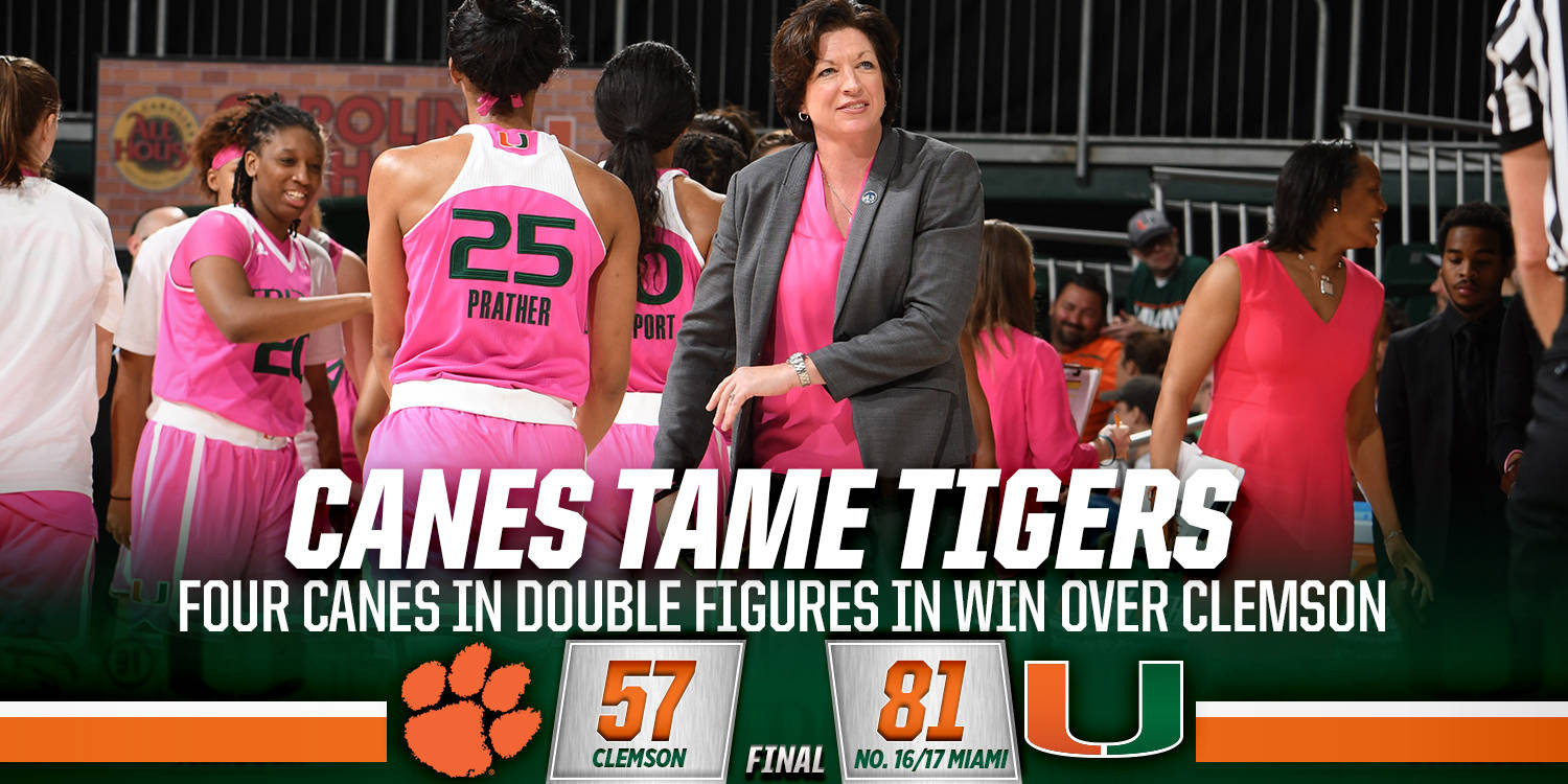 @CanesWBB Cruises Past Clemson, 81-57