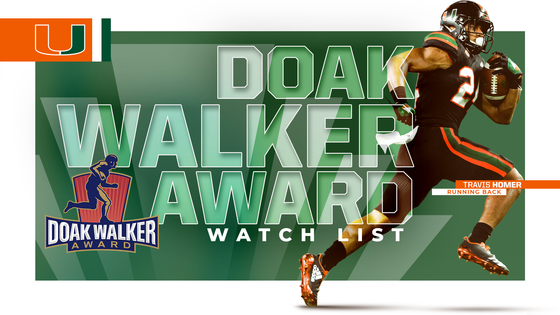 Homer Selected to Doak Walker Watch List