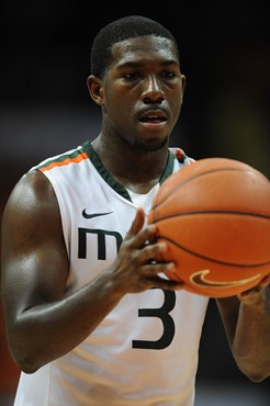 University of Miami Hurricanes guard, Malcolm Grant #3, plays host to the University of North Carolina Tar Heels at the BankUnited Center on January...