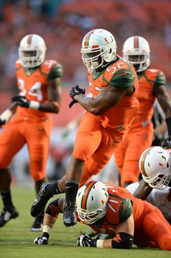 The University of Miami Hurricanes took on the Florida A&M Rattlers at Sun Life Stadium on September 6, 2014.   Photo by Steven Murphy/SPN
