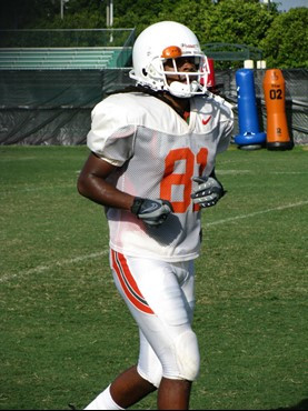 Davon Johnson (81) at practice Tuesday morning at the Greentree Practice Fields.