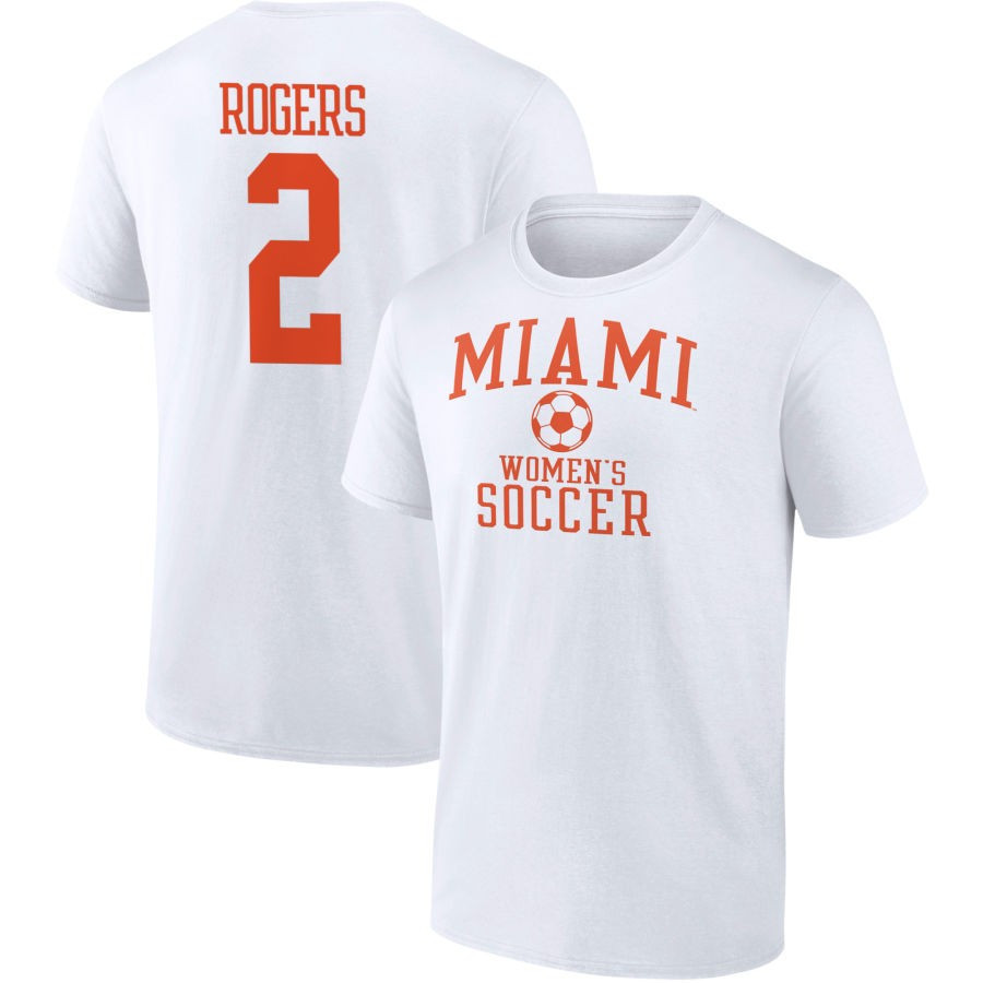 Men's Fanatics Branded White Miami Hurricanes Women's Soccer Pick-A-Player NIL Gameday Tradition T-Shirt
