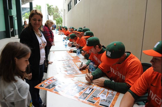 The University of Miami Baseball Team hosted FanFest/Alumni Day at Alex Rodriguez Park on February 12, 2011.  Photos by Steven Murphy/SPN