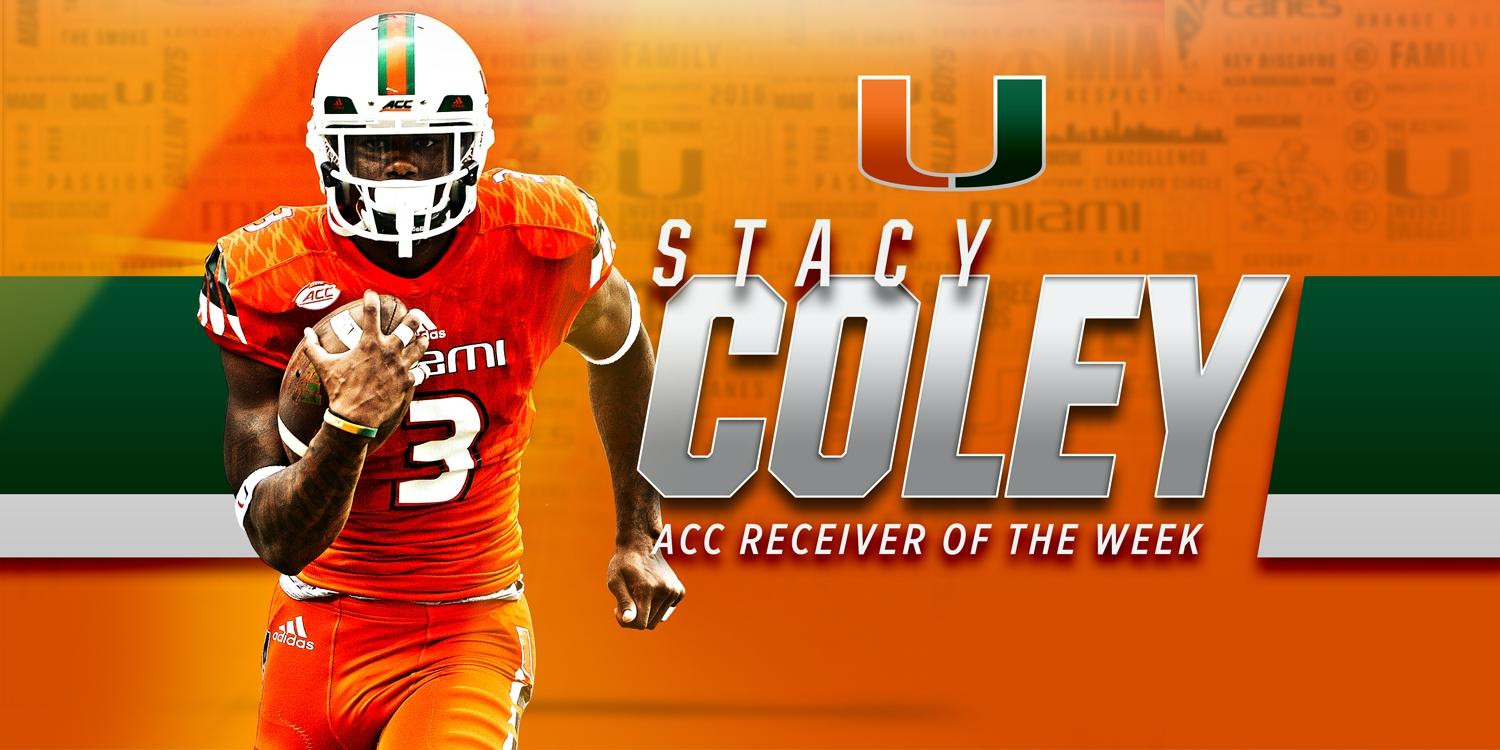 Coley Named ACC Receiver of the Week