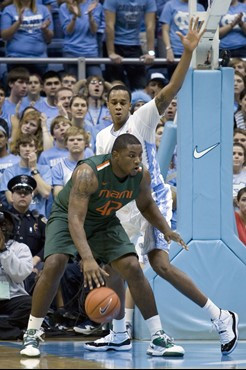 The University of Miami Hurricanes faced the University of North Carolina Tar Heels on Tuesday, January 10, 2012 in the Dean E. Smith Center in Chapel...