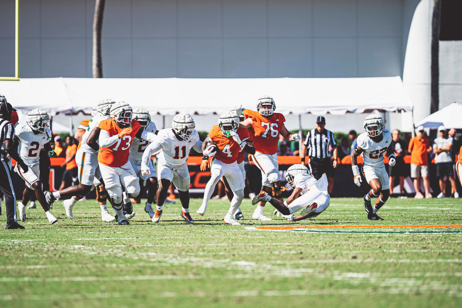 Canes Take Field for Spring Finale