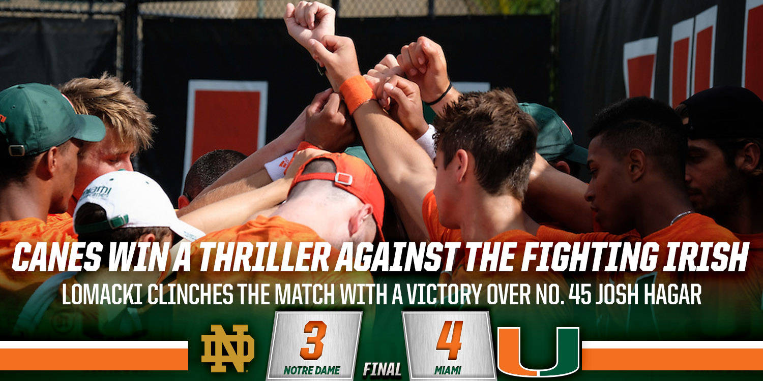 @CanesMensTennis Takes Down Notre Dame