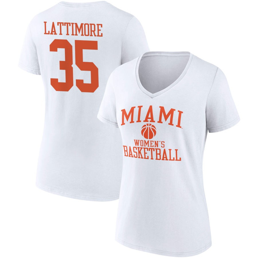 Women's Fanatics Branded White Miami Hurricanes Women's Basketball T-Shirt