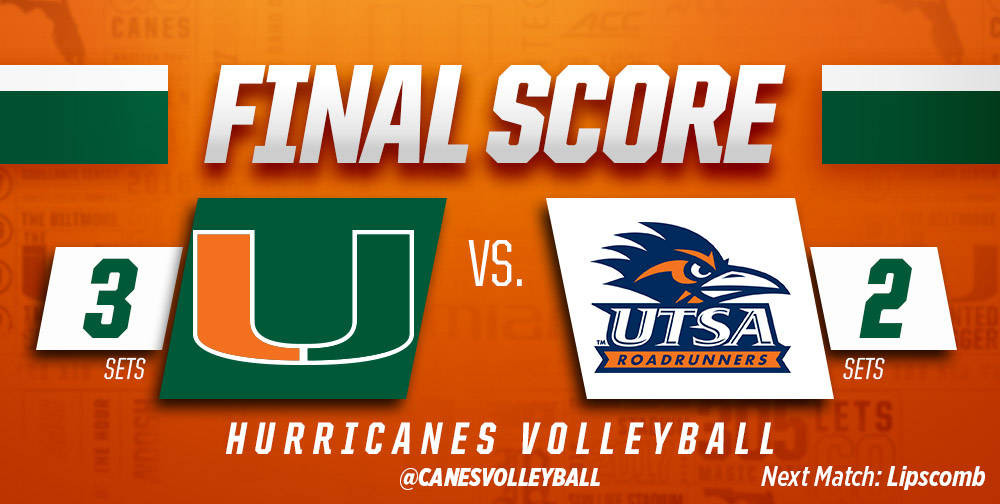 @CanesVB Rallies to Beat UTSA in Five Sets