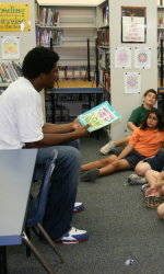 Football Takes Part in Read Across America