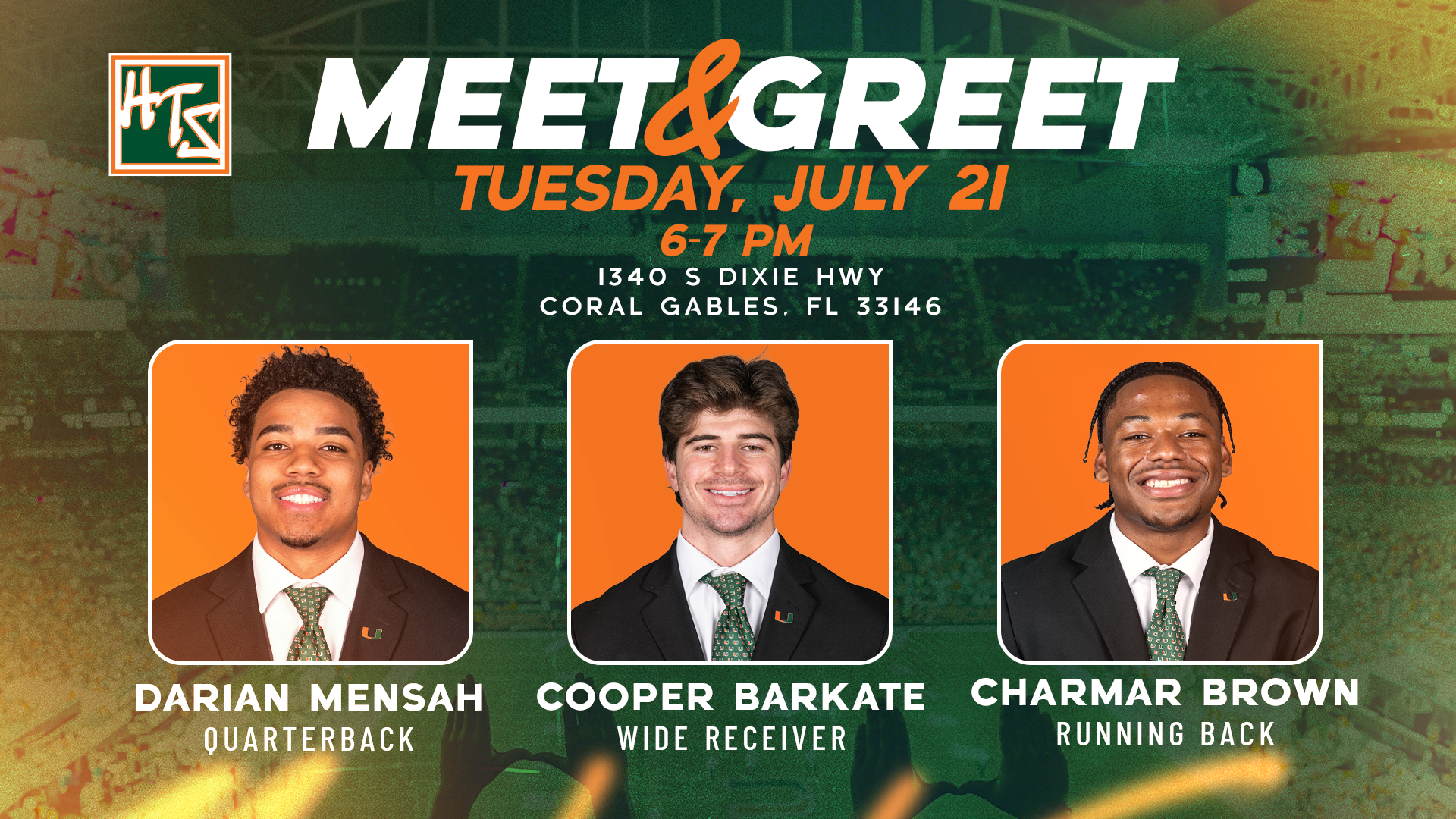 Hurricanes Team Store Football Meet & Greet: Tuesday, July 21st!