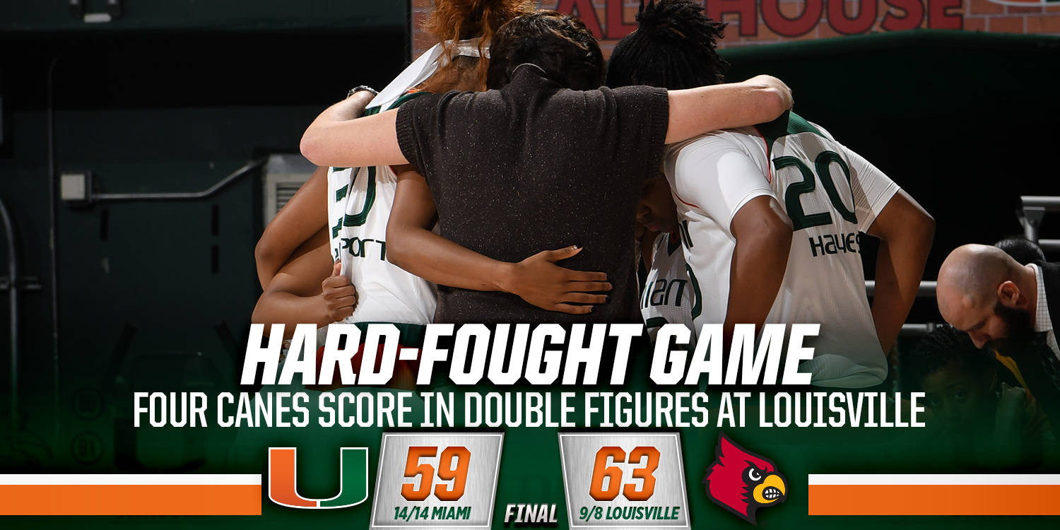 @CanesWBB Drops 63-59 Decision at No. 9/8 UofL