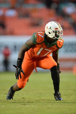 University of Miami Hurricanes quarterback Isaac Hoza #17 plays in a game against the Florida A&M Rattlers at Sun Life Stadium on September 6, 2014....