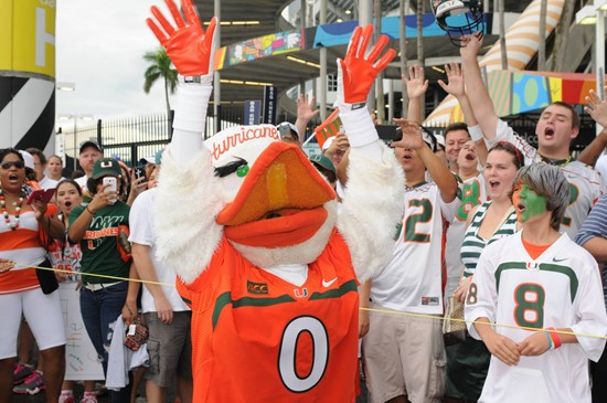 University of Miami Hurricane Fans tailgate at SunLife Stadium before a game against the #12 ranked University of Florida Gators at Sun Life Stadium...