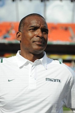 University of Miami Hurricanes head coach Randy Shannon during a game against the Virginia Cavaliers at Land Shark Stadium on November 7, 2009.  Photo...