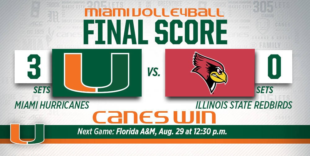 @CanesVB Wins Opener over Illinois State