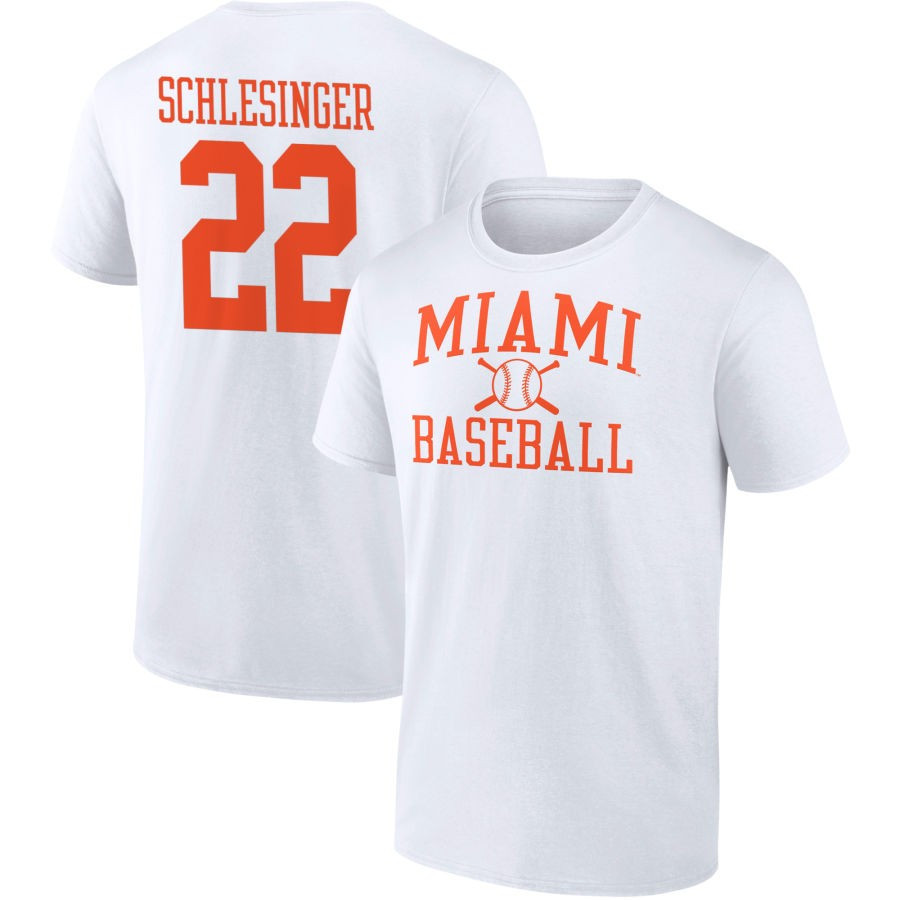 Men's Fanatics Branded White Miami Hurricanes Baseball T-Shirt