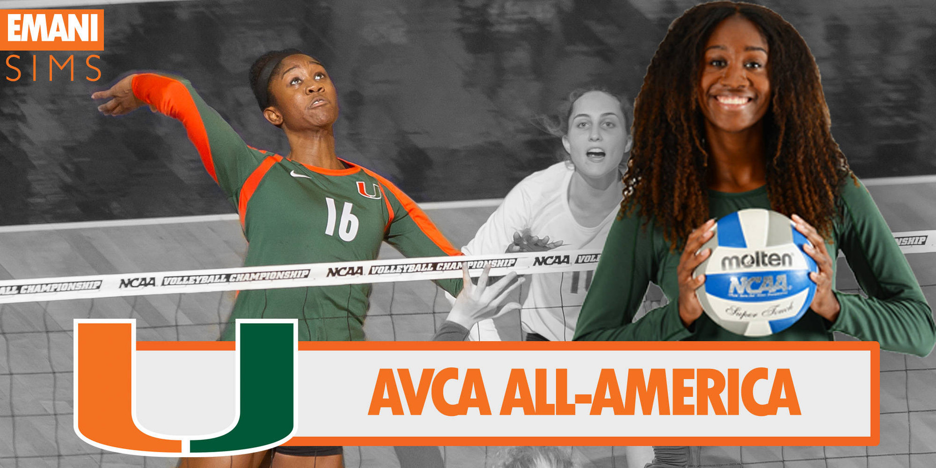 AVCA Recognizes Emani Sims for Second Time