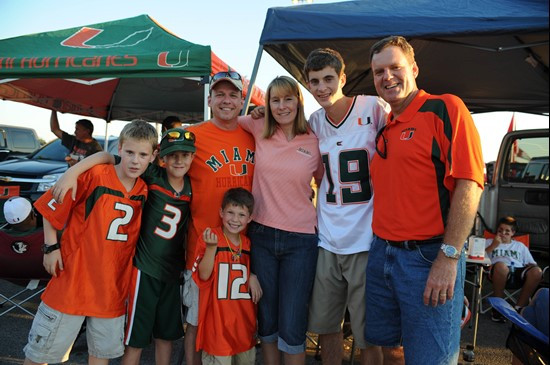 Tailgating at Sun Life Stadium before a game against the Florida State Seminoles at Sun Life Stadium on October 9, 2010.  Photo by Steven Murphy