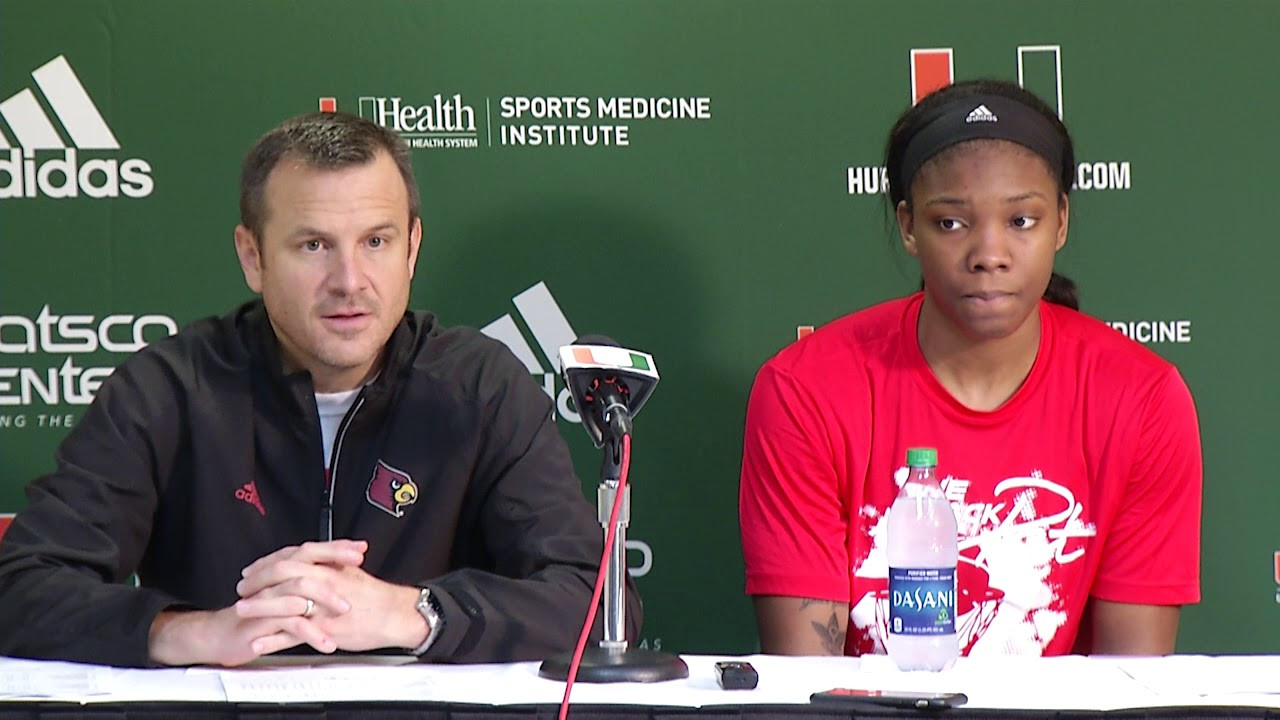 Louisville Coach Walz and Myisha Hines-Allen | Post Game Presser vs. Miami | 1.25.18