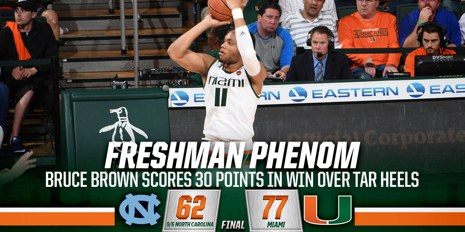 Miami Takes Down No. 9/6 North Carolina 77-62