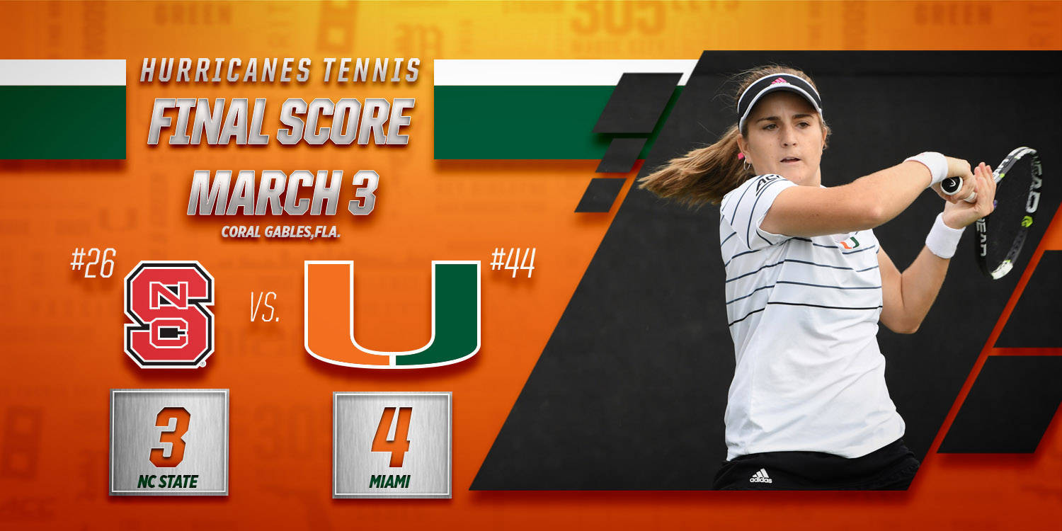 @CanesWTennis Defeats No. 26 NC State, 4-3