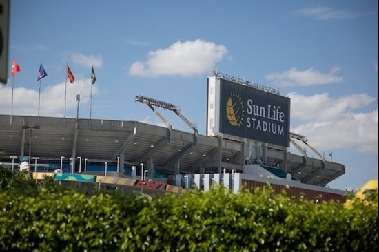 University of Miami at Land Shark Stadium before a game against the Florida A&amp;M Rattlers at Sun Life Stadium on September 2, 2010.  Photo by...