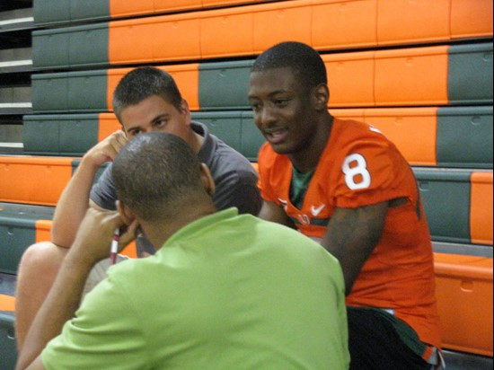 Demarcus Van Dyke at the 2009 UM Football Preseason Media Day.