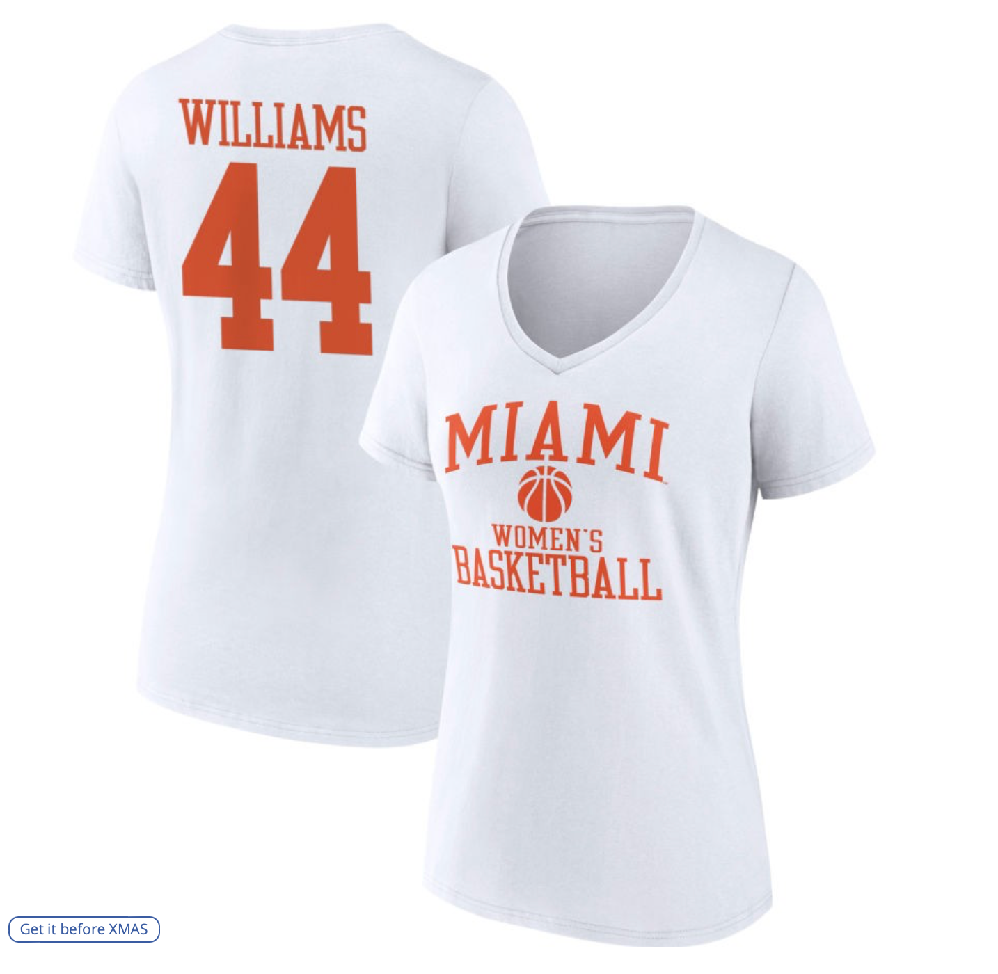 Women's Fanatics Branded White Miami Hurricanes Women's Basketball T-Shirt