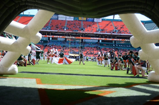 The University of Miami Hurricanes take on their ACC rivals, the North Carolina Tar Heels at Sun Life Stadium on November 1, 2014.   Photos by Matthew...
